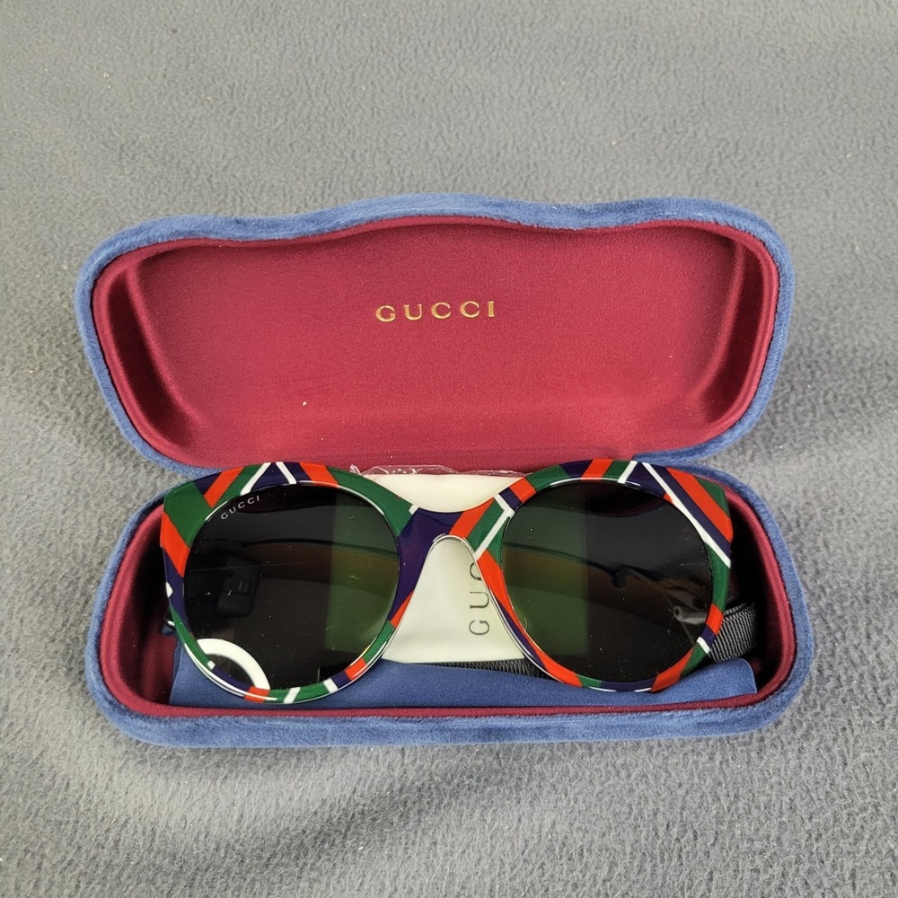 Gucci 2016 Sunglasses Black Green Tiger Oversized Square GG 0028S 010 - Picture 15 of 16